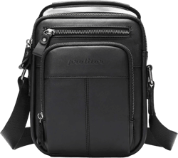 Premium Crossbody Bag Men, Stylish Mens Black Leather Crossbody Bag, Spacious and Sturdy Mens Bags Crossbody Ideal for Business Outdoor Activities