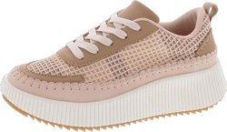 Women's Lace Up Platform Sneakers Comfortable Fashion Sneaker Low Top Walking Shoes 8.5 Nude Multi