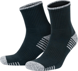 GoWith 2 Pairs Unisex Cotton Cushioned Crew Socks, Moisture-Wicking Lightweight Athletic Striped Golf Socks for Men & Women Small Black - 2 Pairs