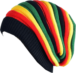 Hand Crochet Knit Slouchy Dread Rasta Reggae Hat with Stripes for Women Men