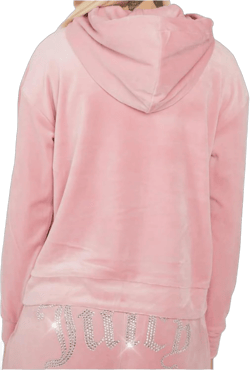 Juicy Couture Women’s Oversized Big Bling Velour Hoodie (US, Alpha, Small, Regular, Regular, Rose)