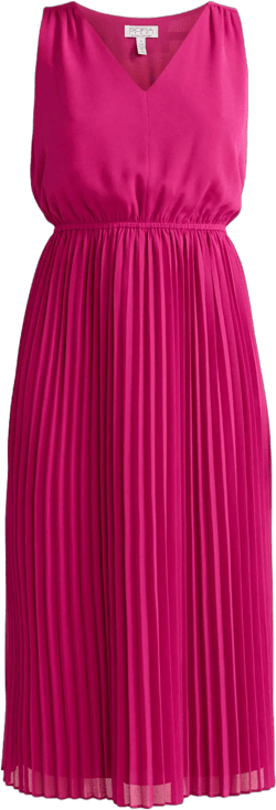 Sofia Jeans by Sofia Vergara Sofia Jeans Women's and Women's Plus Size Sleeveless Pleated V-Neck Dress, Above Ankle Length, Sizes XS-5X