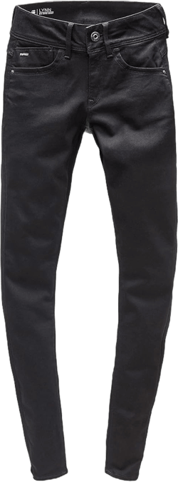 G-STAR RAW Women's Lynn D Mid Rise Super Skinny Fit Jeans 25W x 36L Pitch Black 9142-a810