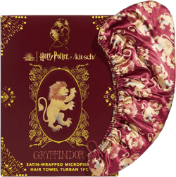 Kitsch Harry Potter x Satin Microfiber Hair Towel Wrap for Women - Valentines Gift for Her, Super Absorbent, Quick Dry, Anti-Frizz, for Long & Short Hairs, Turbans for Women, Hair Wrap - Gryffindor Gryffindor Pack of 1