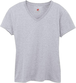 Hanes Perfect-T V-Neck T-Shirt, Cotton Short Sleeve Tee for Women, 1 or 2 Pack 1 Light Steel - 1 Pack XX-Large