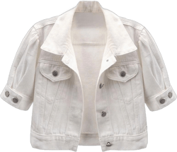 CLESALE Women Short Sleeve Versatile White Short Sleeved Denim Jacket Thin Shawl Top(Cream,XL)
