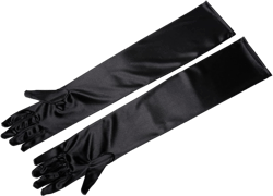 Utopiat Long Black Satin Gloves - for women inspired by the style of Audrey Hepburn