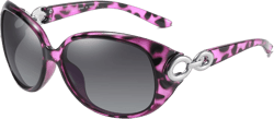 DUCO Oversized Polarized Sunglasses for Women Retro Trendy Frame Vintage Ladies Shades UV Protection 1220 Purple Tortoise Frame Grey Lens