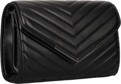 DEXMAY Women Clutch Purses Fashion Quilted Vegan Leather Envelope Evening Handbags Crossbody Bags with Chain Shoulder Strap Black