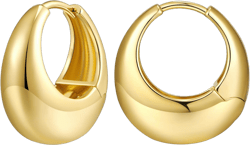 YUJIE Gold Hoop Earrings Chunky Gold Huggie Earrings for Women 18K Gold Plated Earrings Hypoallergenic Small Gold Hoop Earrings for Men Fashion Jewelry golden