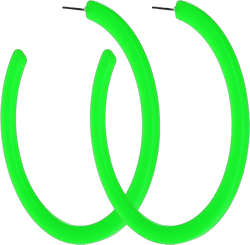 Lime Green Hoop Earrings Retro Neon Green Dangle Earrings 80s 90s Earrings for Women Colorful Large Hoop Earrings Acrylic C Shape Trendy Chunky Earrings Candy Color Lightweight Big Hoop Statement Earr