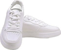 A New Pair Of Skateboarding Shoes For Women, Blue And White Colorful Lace Up Sneakers, Round Toe Outdoor Sports Casual Shoes