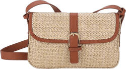 Straw Beach Bags For Women Summer Straw Handbag Classic Purses Shoulder Bag Cross-body Square Bag Rattan Purse 2024 Brown