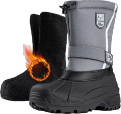 FREE SOLDIER Mens Snow Boots Insulated Waterproof Hiking Winter Shoes Nonslip Outdoor Ankle Cold Weather Boots