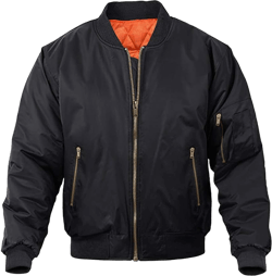 MAGNIVIT Men's Bomber Jacket Casual Fall Winter Military Jacket and Coats Outwear Medium Black