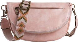Leather Vintage Crossbody Bags for Women Roomy Multi Pockets Sling Bag Fanny Purse Shoulder Bags Chest Bag for Casual Travel Shopping(Pink)