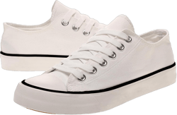 Canvas Shoes Sneakers for Women Fashion Low Top Lace Up Canvas Sneakers Classic Casual Walking Running Comfortable Non Slip Board Shoes White - Black Line 4.5