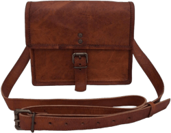 9 Inch Handmade Vintage Leather Crossbody Sling Bag Men Women Unisex Teens Purse Wallet Satchel Handbag Messenger Bags