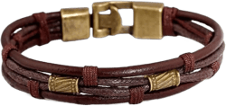 Coopserbil Yaman Bracelets New Men's Braided Leather Stainless Steel Bangle Bracelet Wristband other