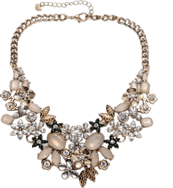 FSMILING Womens Statement Necklaces Chunky Bib Necklace Crystal Floral Necklace Antique Gold