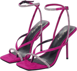 Elisabet Tang Women's Strappy Heels Sandals Square Toe Thong Heeled Open Toe Ankle Buckle Strap Heeled Sandals Stylish Dress Shoes