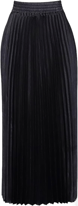 ebossy Women's High Waist Pleated Metallic Shiny Accordion Skirt Elegant A Line Swing Party Maxi Skirts Small Black