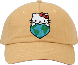 Hello Kitty Adult Unisex Embroidered Canvas Cotton Twill Hat Brown