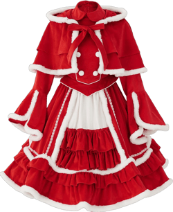 ZZEQYG Women's Palace Velvet Christmas Dress Lolita Dress Winter Warm Santa Dress With Cloak Small Red