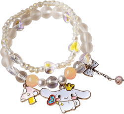 Cinnamoroll Crystal Bead Bracelet My Melody Sanrio Bracelets Cute Cartoon Kawaii Elastic Charms for Girls Women Graduation colorful