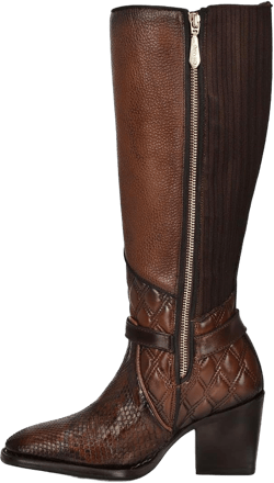 Cuadra Women's Tall Boot in Genuine Python Leather Brown 10 Brown