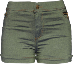 Boutique4Divas Women Casual Summer Mid Waist Stretch Fitted Denim Jean Shorts Medium-Large Olive