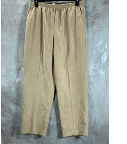 ALFRED DUNNER Women's Tan Classic-Fit Elastic Waistband Straight-Pants SZ 16