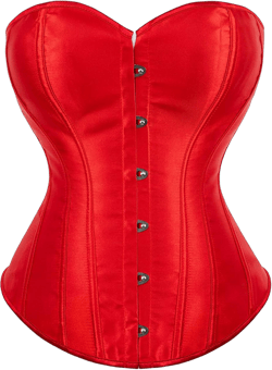 Moessa Women's Satin Corsets Top Lace Up Boned Overbust Corset bustier Lingerie Body Shaper Bustier 3X-Large Red