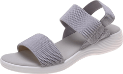 oiangi Lightweight Flat Sandals for Women Summer Fashion Casual Open Toe Slip On Slipper Solid Comfortable Breathable Outdoor Ladies Shoes 6 Grey