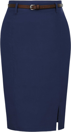 Kate Kasin Women's Bodycon Pencil Skirt with Belt Solid Color Hip-Wrapped