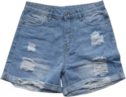 Women's Ripped Denim Shorts Mid Rise Distressed Jean Shorts Casual Summer Stretchy Ripped Shorts, Small, 57-blue