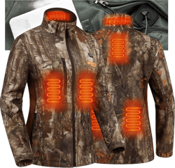 NEW VIEW Women Heated Jacket with 10000mAh Battery Pack,Electric Heated Coat Rechargeable for Winter Outdoors,Hunting,Fishing Medium Nv Tree Camo