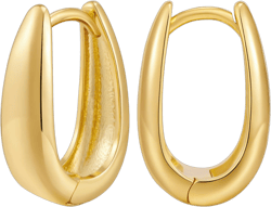 LILIE&WHITE Gold Chunky Hoop Earrings for Women Hypoallergenic Earrings Fashion Earrings Gift Earring Twisted Hoop Earrings EH21654A