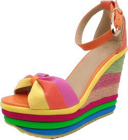 Wedge Sandals for Women Platform Espadrilles Colorful Wedge Heel Sandal with Ankle Strap