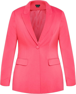 City Chic Women's Plus Size Lottie Jacket 24 Plus Vibrant Pink