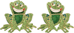 Frog Earrings for Women Vintage Rhinestone Frogs Stud Earrings Cute Funny Animal Earrings Frog Jewelry for Women Green