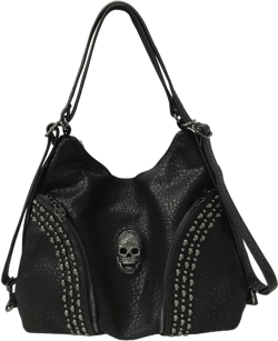 Downupdown Skull Handbags Women Tote Bags Skull Print Leather Shoulder Crossbody Bag Studded Satchel Purse Gothic Backpack