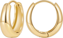 micuco Gold Hoop Earrings for Women, 18K Real Gold Plated Lightweight Chunky Gold Hoops, Hollow Thick Gold Hoop Earrings 19mm