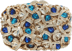 Sparkly Women Crystal Clutch Rhinestone Purse Diamond Evening Bag Bridal Evening Clutch for Prom Cocktail Party Silver Blue