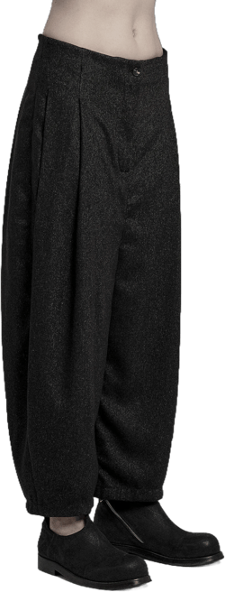 Deviation Charcoal Wool Trouser | Womens Wool Trousers | Low Crotch Pants | Contemporary Wear by POWHA