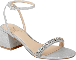 Jewel Badgley Mischka Women's Ornamented Sandal Heeled 6 Silver
