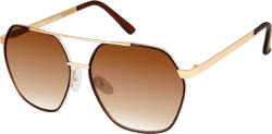 Nanette Lepore Women's NN331 Metal UV400 Protective Geometric Aviator Fashion Sunglasses, 57mm