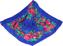 Russian Floral Scarf Flower Handkerchief Ethnic Printed Shawl Women Hijab Scarf Headband Scarf Bandana