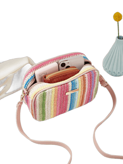 Chic and Stylish: Colorful Braided Single Shoulder Crossbody Bag for Women