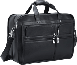 Polare 18.5” Full Grain Leather Laptop Briefcase Messenger Work Bag Overnight Bag For Men X-Large Fits 17.3” Laptop Black(x-large)
